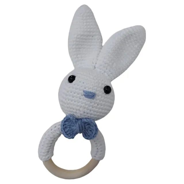 Pikkaboo HeavenlyHugs Mr. Rabbit Crochet Teether, Booties, and Blanket Set - Laadlee