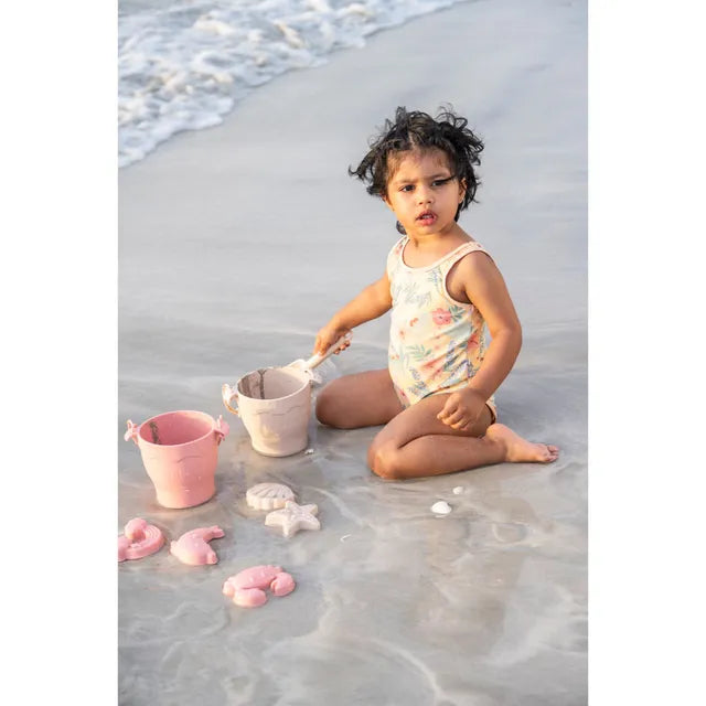 Little IA 5-Piece Silicone Beach Toy Set - Sand White - Laadlee