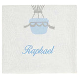 Little IA Blue Hot Air Balloon Knit Blanket - Laadlee