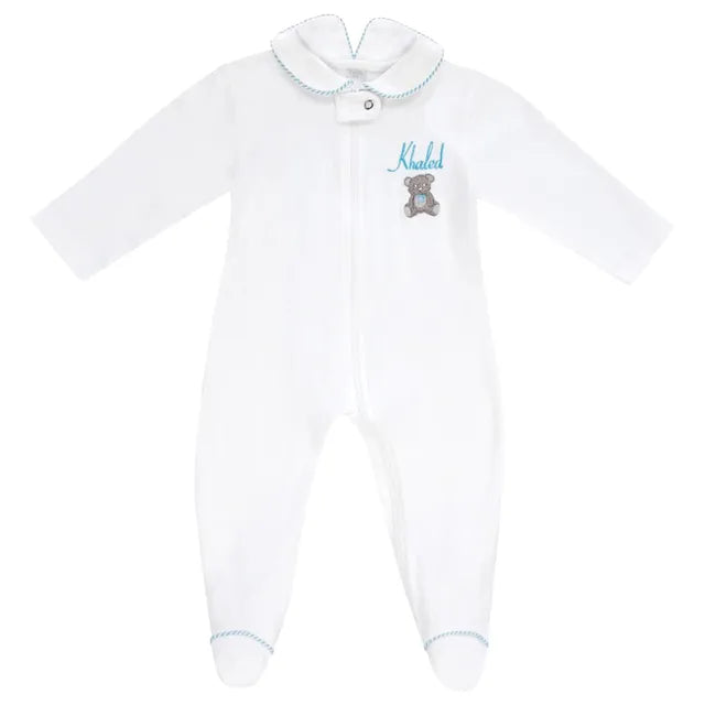 Little IA Teddy Bear Clever Zip Boy Sleepsuit - Laadlee