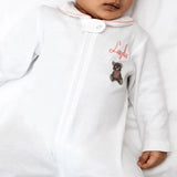 Little IA Teddy Bear Clever Zip Girl Sleepsuit - Laadlee