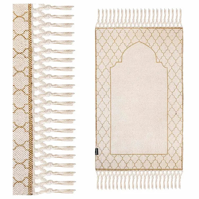 Khamsa Comfort Muslim Prayer Mat - Children Size - Asmar Tan - Laadlee