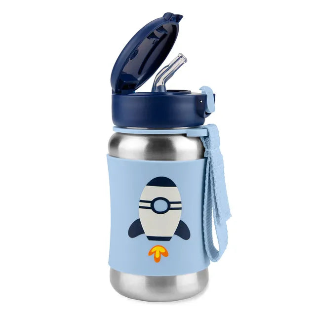 Skip Hop Spark Style SS Straw Bottle 350ml - Rocket - Laadlee