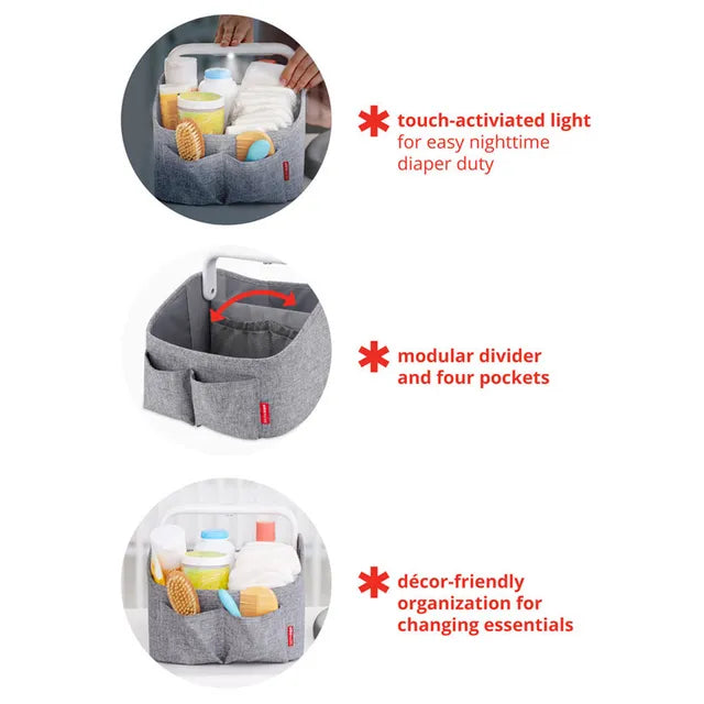 Skip Hop Light Up Diaper Caddy - Cream - Laadlee