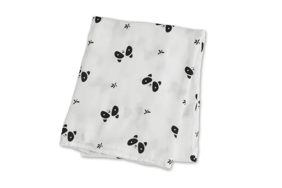Lulujo Bamboo Swaddle - Panda - Laadlee