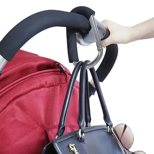 Pikkaboo Universal Non-Slip Metal Stroller Hook - Silver - Laadlee