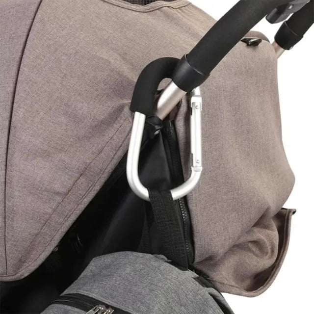 Pikkaboo Universal Non-Slip Metal Stroller Hook - Silver - Laadlee