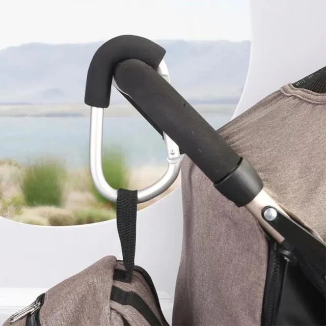 Pikkaboo Universal Non-Slip Metal Stroller Hook - Silver - Laadlee