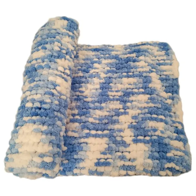 Pikkaboo HeavenlyHugs Handmade Crochet Baby Blanket - Blue - Laadlee