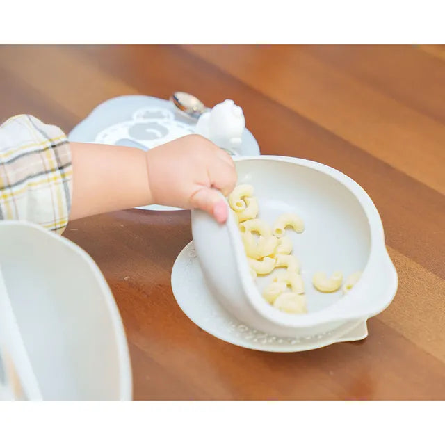 Marcus & Marcus - Suction Bowl with Lid - Pebble - Laadlee