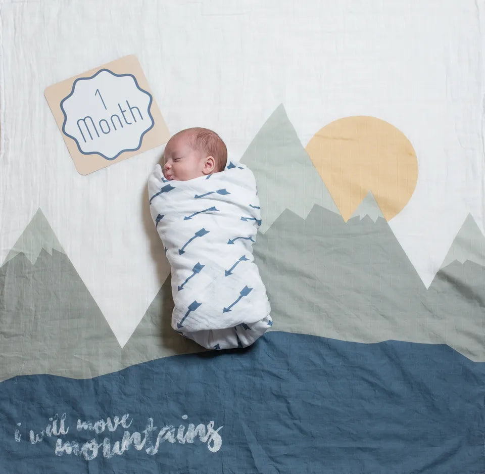 Lulujo Baby's First Year™ Blanket & Cards Set - I Move Mountains - Laadlee