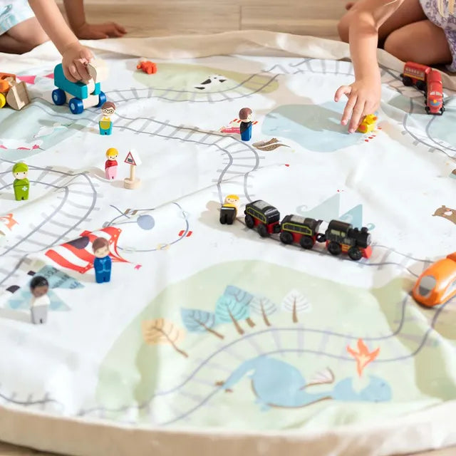 Play & Go Playmat & Storage Bag - Train - Laadlee