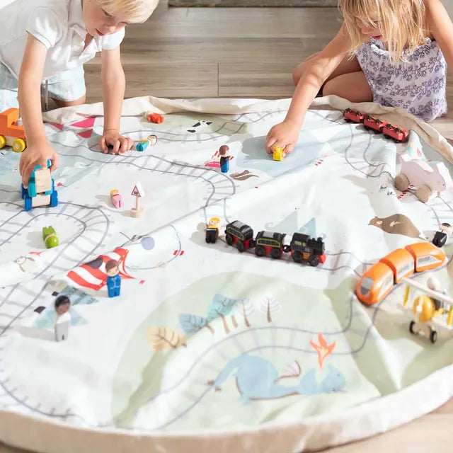 Play & Go Playmat & Storage Bag - Train - Laadlee