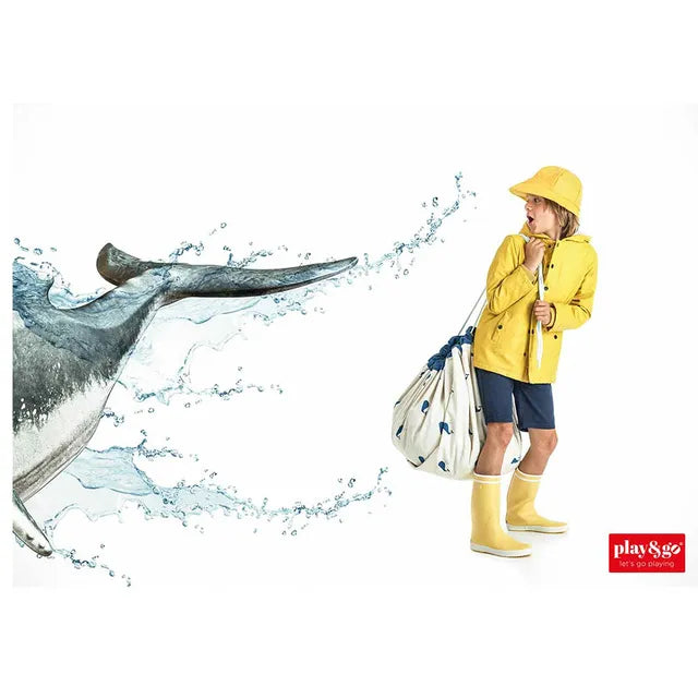 Play & Go Playmat & Storage Bag - Whale - Laadlee