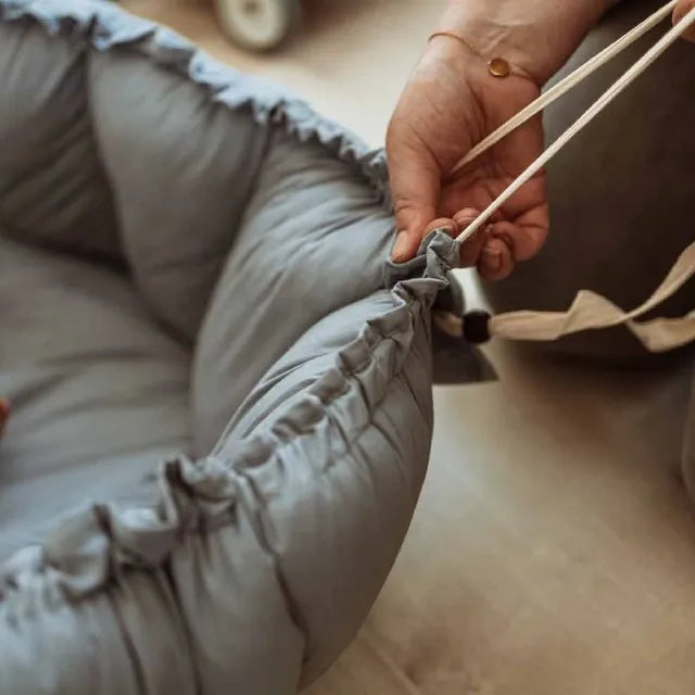 Play & Go Bloom Organic Playmat and Storage Bag - Dusty Blue - Laadlee