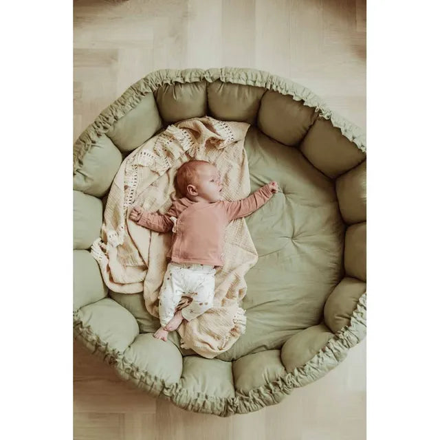 Play & Go Bloom Organic Playmat and Storage Bag - Meadow Green - Laadlee