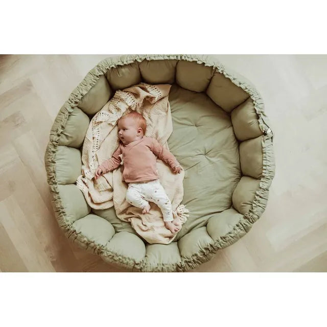 Play & Go Bloom Organic Playmat and Storage Bag - Meadow Green - Laadlee