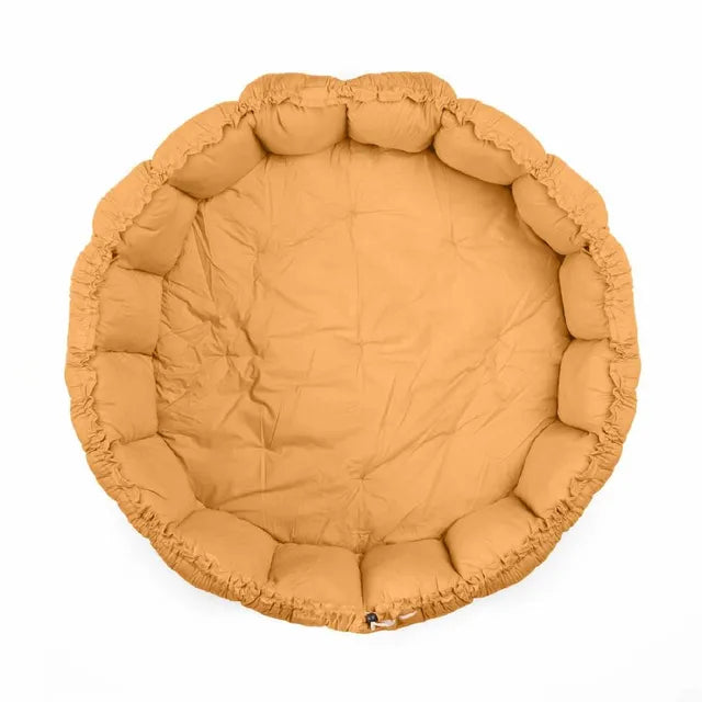 Play & Go Bloom Organic Playmat and Storage Bag - Mustard Chai Tea - Laadlee