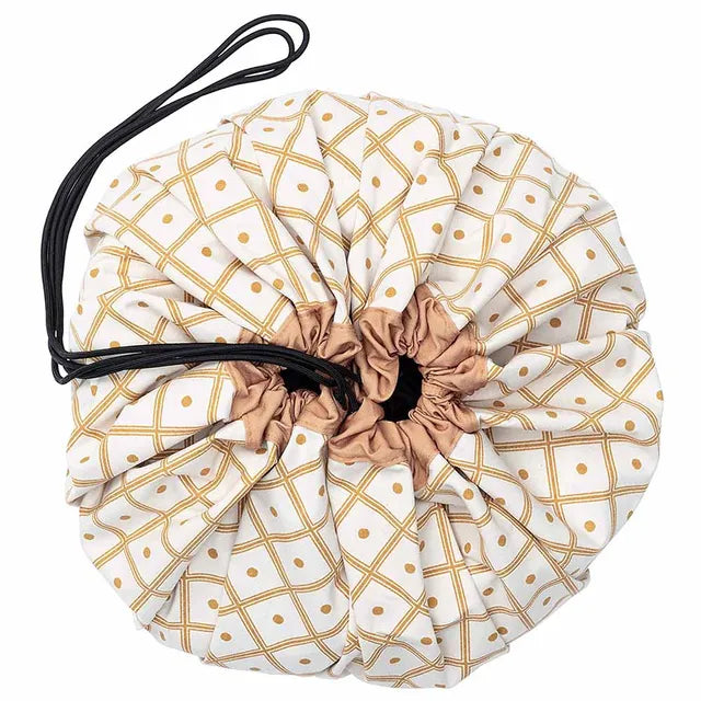 Play & Go Playmat & Storage Bag - Geo Mustard - Laadlee