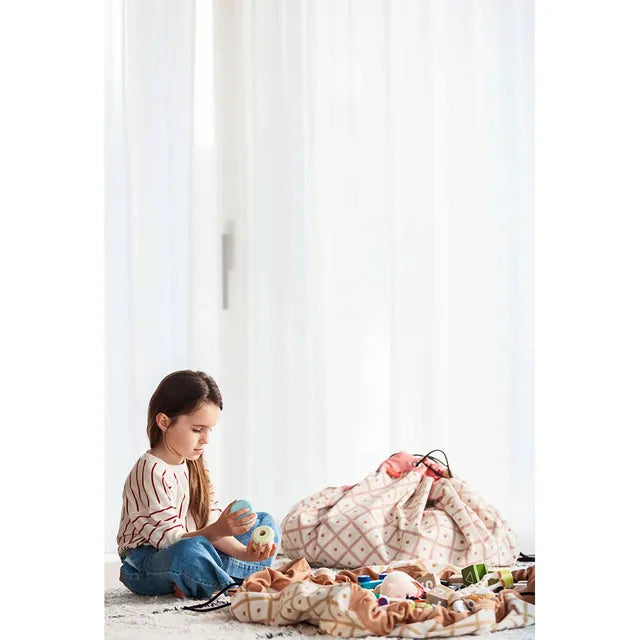 Play & Go Playmat & Storage Bag - Geo Mustard - Laadlee