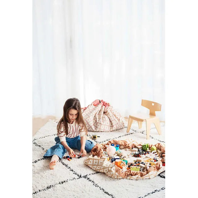 Play & Go Playmat & Storage Bag - Geo Mustard - Laadlee