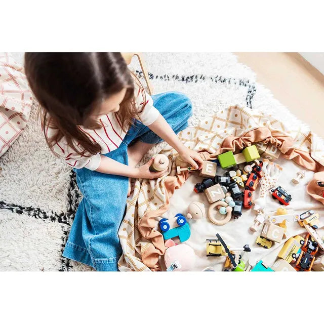 Play & Go Playmat & Storage Bag - Geo Mustard - Laadlee