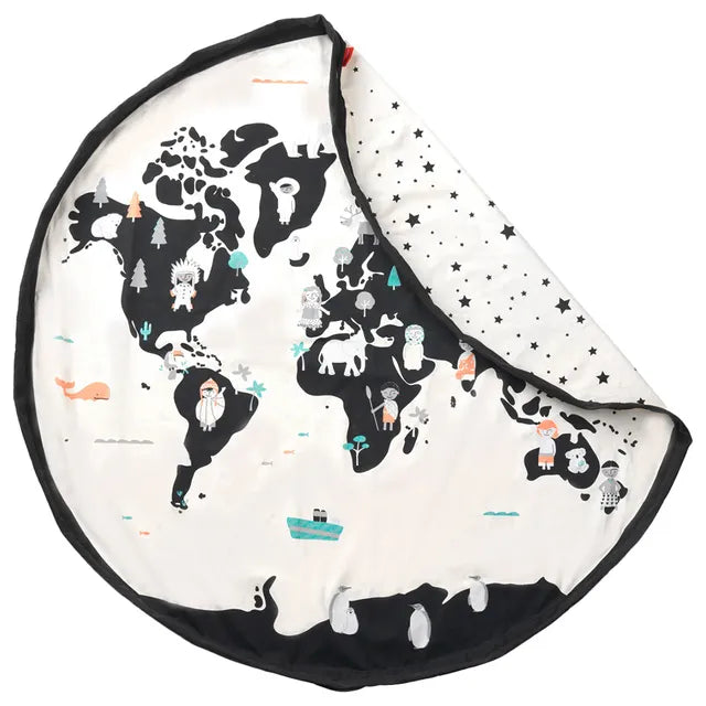 Play & Go Playmat & Storage Bag - World Map - Laadlee