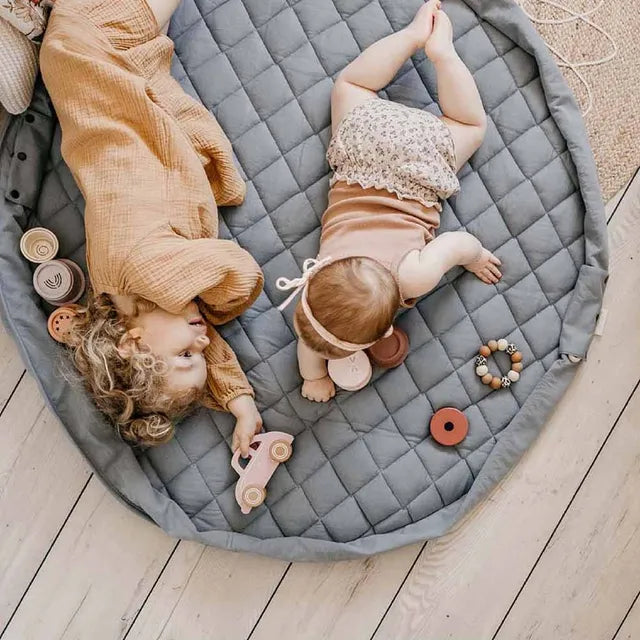 Play & Go Playmat & Storage Bag - Organic Dusty Blue - Laadlee