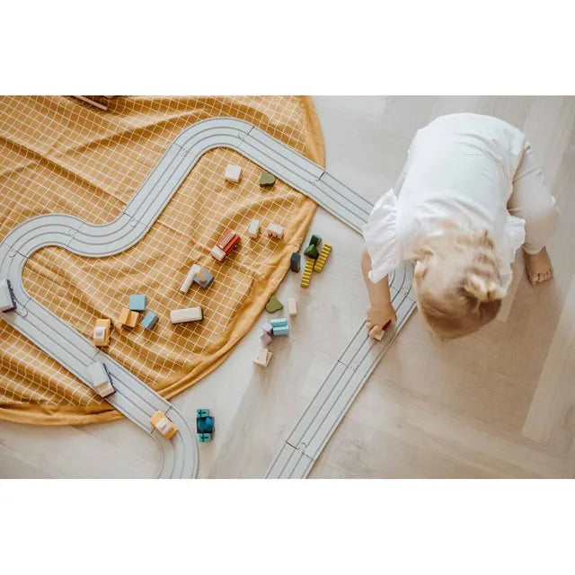 Play & Go Organic Playmat and Storage Bag - Grid Mustard - Laadlee