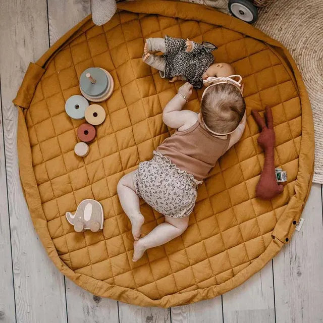 Play & Go Playmat & Storage Bag - Organic Mustard Chai Tea - Laadlee