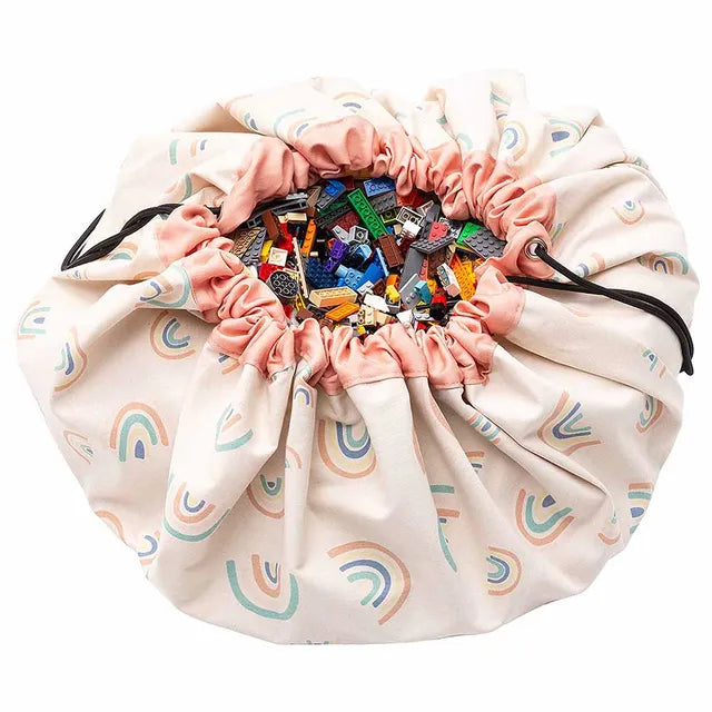 Play & Go Playmat & Storage Bag - Rainbows - Laadlee