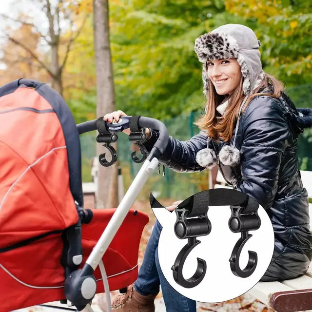 Pikkaboo - 2pcs Multi Purpose 360 Swivel Hooks - Black - Laadlee