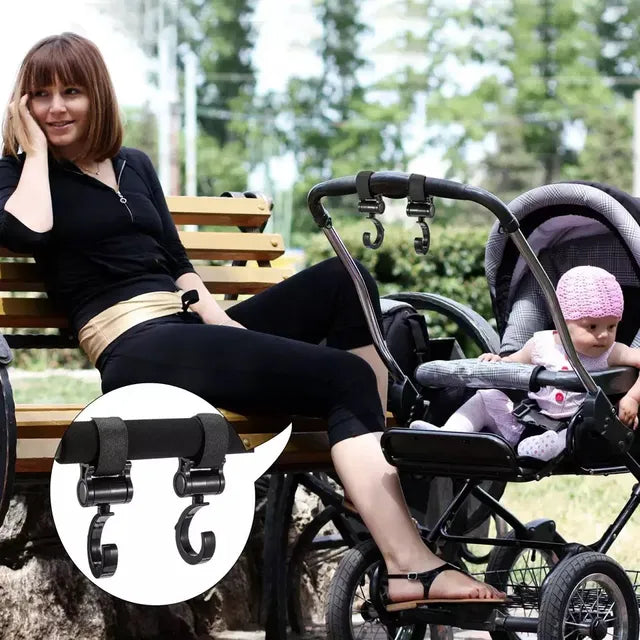 Pikkaboo - 2pcs Multi Purpose 360 Swivel Hooks - Black - Laadlee