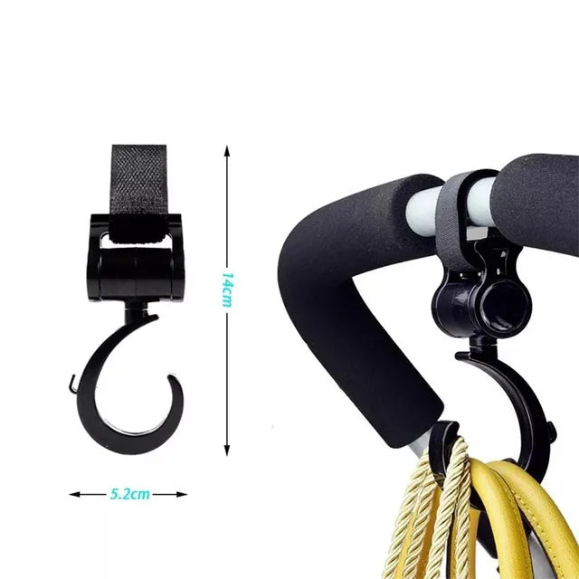 Pikkaboo - 2pcs Multi Purpose 360 Swivel Hooks - Black - Laadlee