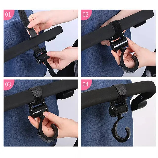 Pikkaboo - 2pcs Multi Purpose 360 Swivel Hooks - Black - Laadlee