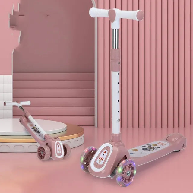 Pikkaboo Mini Rider LED Light Scooter with Music - Pink - Laadlee