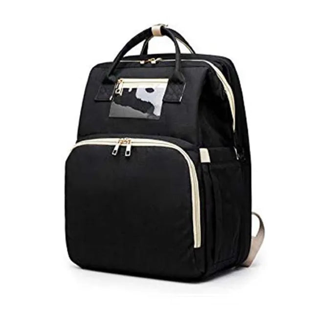 Pikkaboo 4in1 Diaper Bag with Changing Station/Crib-Black - Laadlee