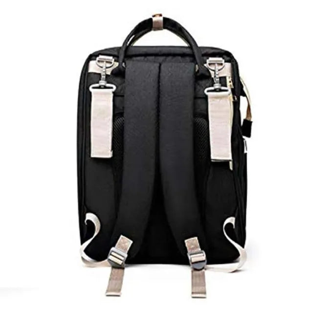 Pikkaboo 4in1 Diaper Bag with Changing Station/Crib-Black - Laadlee