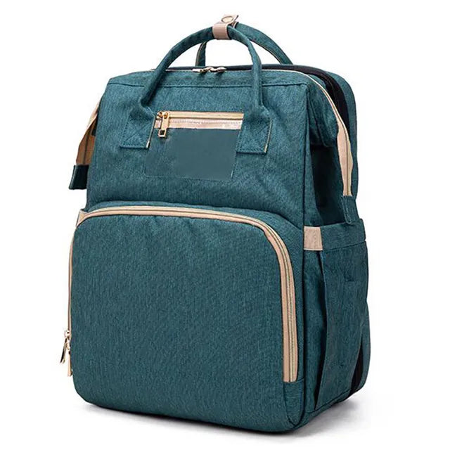 Pikkaboo 4in1 Diaper Bag with Changing Station/Crib-Teal Green - Laadlee