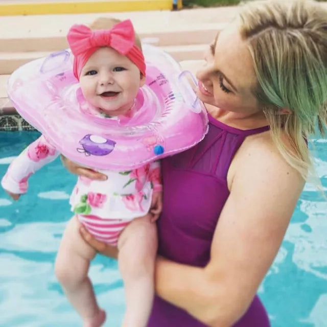 Pikkaboo - Iswimsafe Infant Neck Floater Pink with Inflator - Laadlee