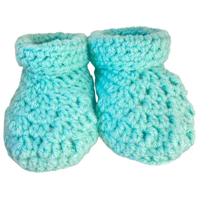 Pikkaboo Cuddles & Snuggles Crochet Baby Booties - Green - Laadlee