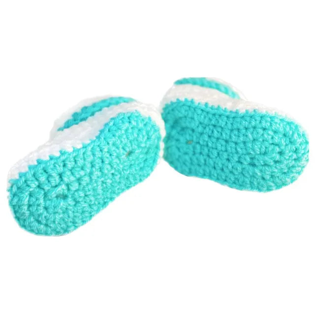 Pikkaboo Cuddles & Snuggles Crochet Baby Booties - White & Green - Laadlee