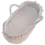 Pikkaboo Handmade Crochet Moses Basket Carrycot - White - Laadlee