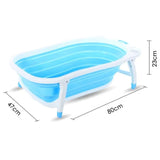Pikkaboo Baby Foldable Portable Non-Slip Bath Tub - Blue - Laadlee