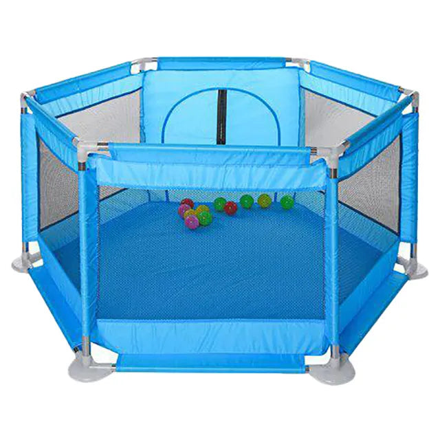 Pikkaboo Portable Playpen with 30 Free balls - Blue - Laadlee