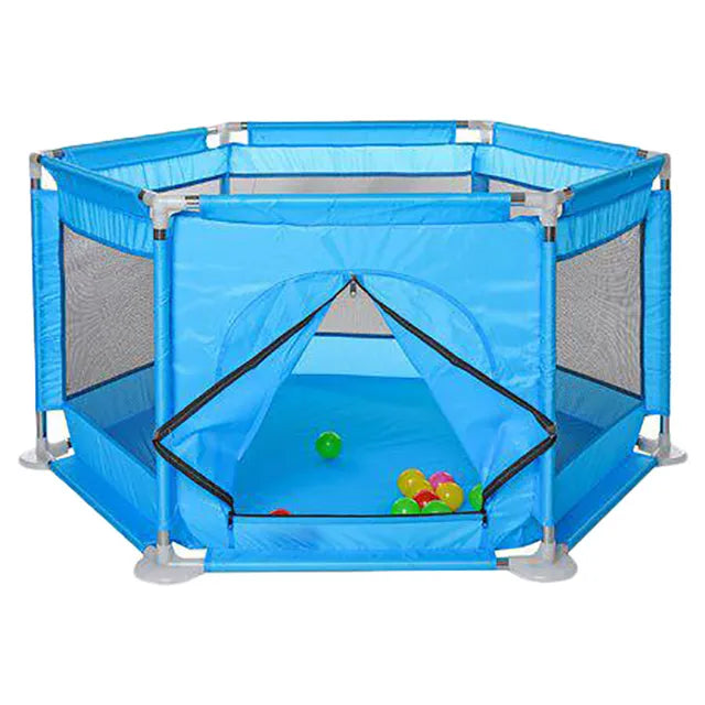 Pikkaboo Portable Playpen with 30 Free balls - Blue - Laadlee