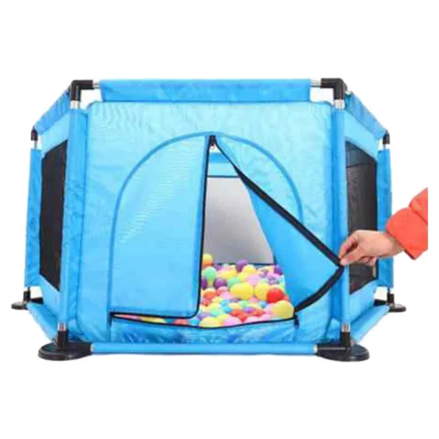Pikkaboo Portable Playpen with 30 Free balls - Blue - Laadlee