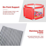 Pikkaboo Portable Playpen with 30 Free balls - Red - Laadlee