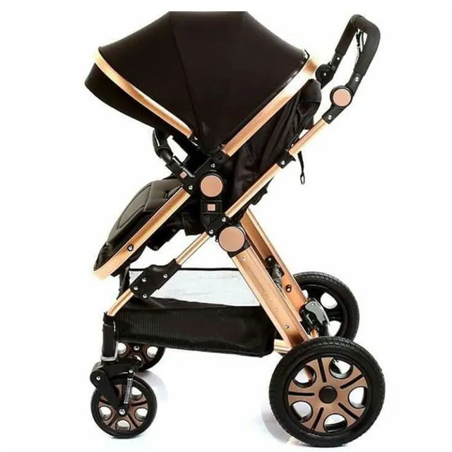Pikkabo- 3in1 Luxury Pram Stroller-Black - Laadlee