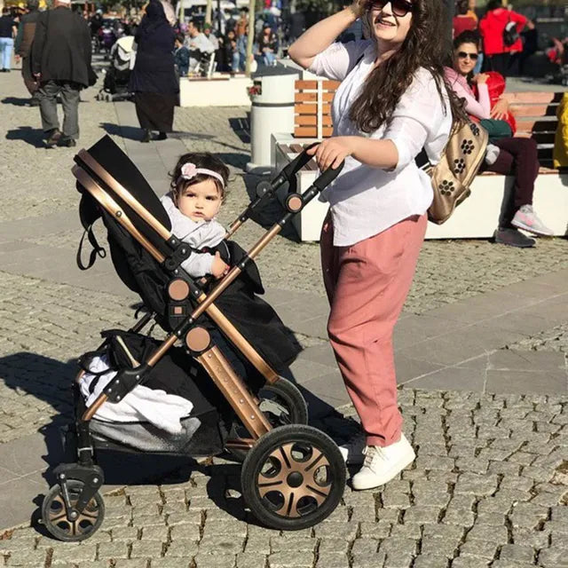 Pikkabo- 3in1 Luxury Pram Stroller-Black - Laadlee